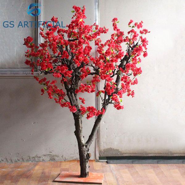 Red Cherry Blossom Fake Flowers For Shopping Mall / Event / Stage Decoration