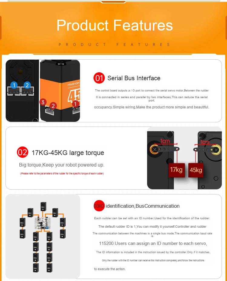 20KG High Precision Dual Axis Robot Servo Smart Bus Servo High Torque Feedback Metal Serial Port Drone Racing Drones Accessories