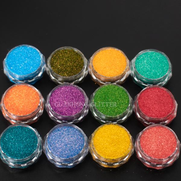 Halloween Solvent Resistant Aurora Chunky Polyester Glitter Powder For Paint Coating Ink