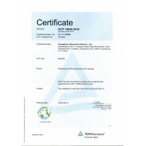 Guangzhou Viking Auto Parts Co., Ltd. Certifications