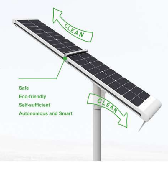 Dust Proof Self Cleaning Solar Panels Labor Saving High Brightness Automatic Sweep