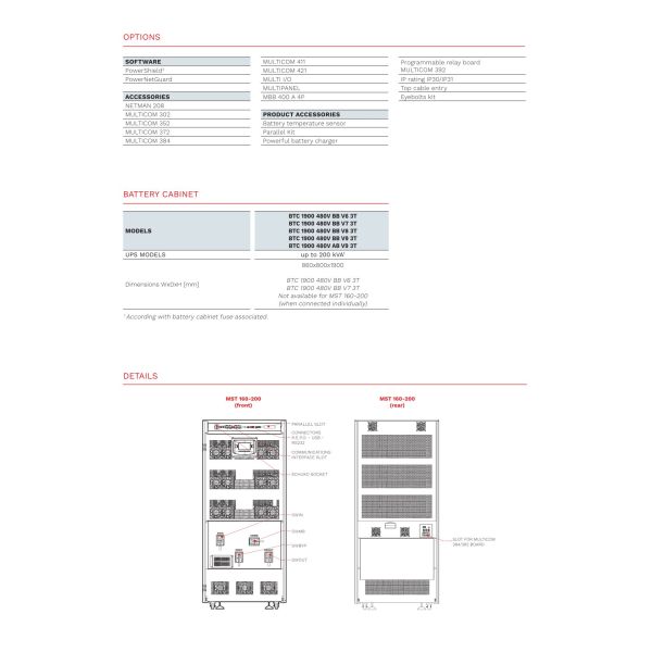 Riello Multi Sentry 160KVA Three-phase UPS with Double Conversion for Telecommunications
