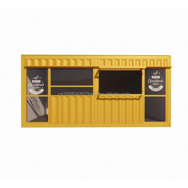 20ft Movable Prefabricated Coffee Shop Container House Design with Galvanized Steel Square Tubes
