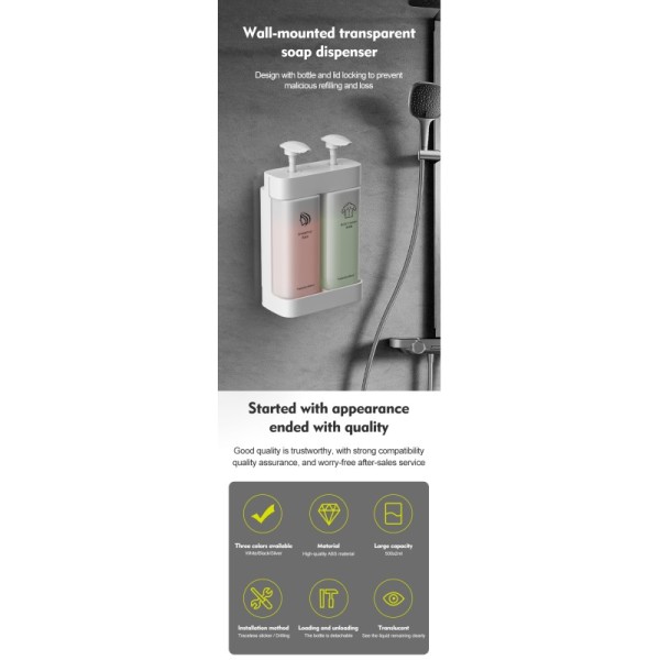 Customizable Tamper Proof Double to Triple Wall Mounted Soap Dispenser with ABS Material for Liquid Soap