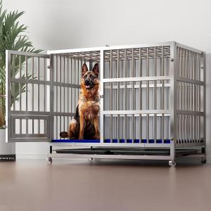 China Large Stainless Steel Dog Crate XL 43 inch Indoor Kennel Cages and Playpen for Training Large Dog Outdoor on sale