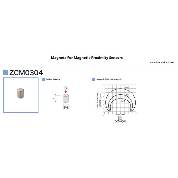 Mini Metal Cylindrical Small Magnets for CNC Machine Tools Magnetic Proximity Sensors ZCM0304