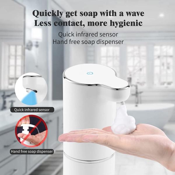 10oz Touchless Automatic Rechargeable Soap Dispenser With Adjustable Volume Control