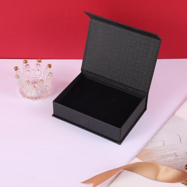 Custom logo printed magnetic gift box with gold foil accents