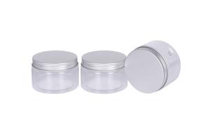 China 4oz Plastic Pet Od 73mm Face Cream Cosmetic Jar With Sliver Lid on sale