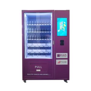 China Small Snack Cold Drink Vending Machine With Spiral And Directly Push Goods Tray on sale