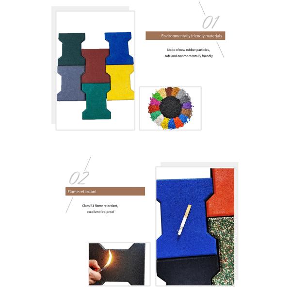 Horse Stable Easy Installation Interlocking Rubber Tile Rubber Dog Bone Paver Tile