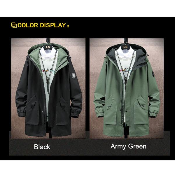 Autumn Parkas Windbreaker Men's Fat Long Coat Jacket with Dyed Processing Type