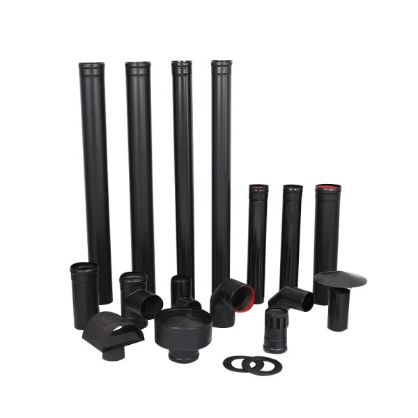 Carbon Steel Black Pellet Stove Pipe Straight Round Shaped Custom Size High Performance