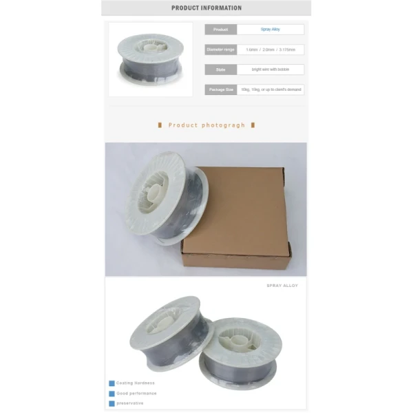 3.17mm Nickel Aluminum Nial 80/20 Thermal Spray Coating Wire For Plasma Spray