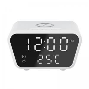China Digital 15W Alarm Clock Wireless Charger With Temperature Display on sale