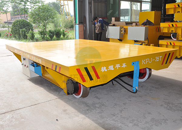 Customized 500kg manual rail flat cart for bay cargo handling with push/pull rod
