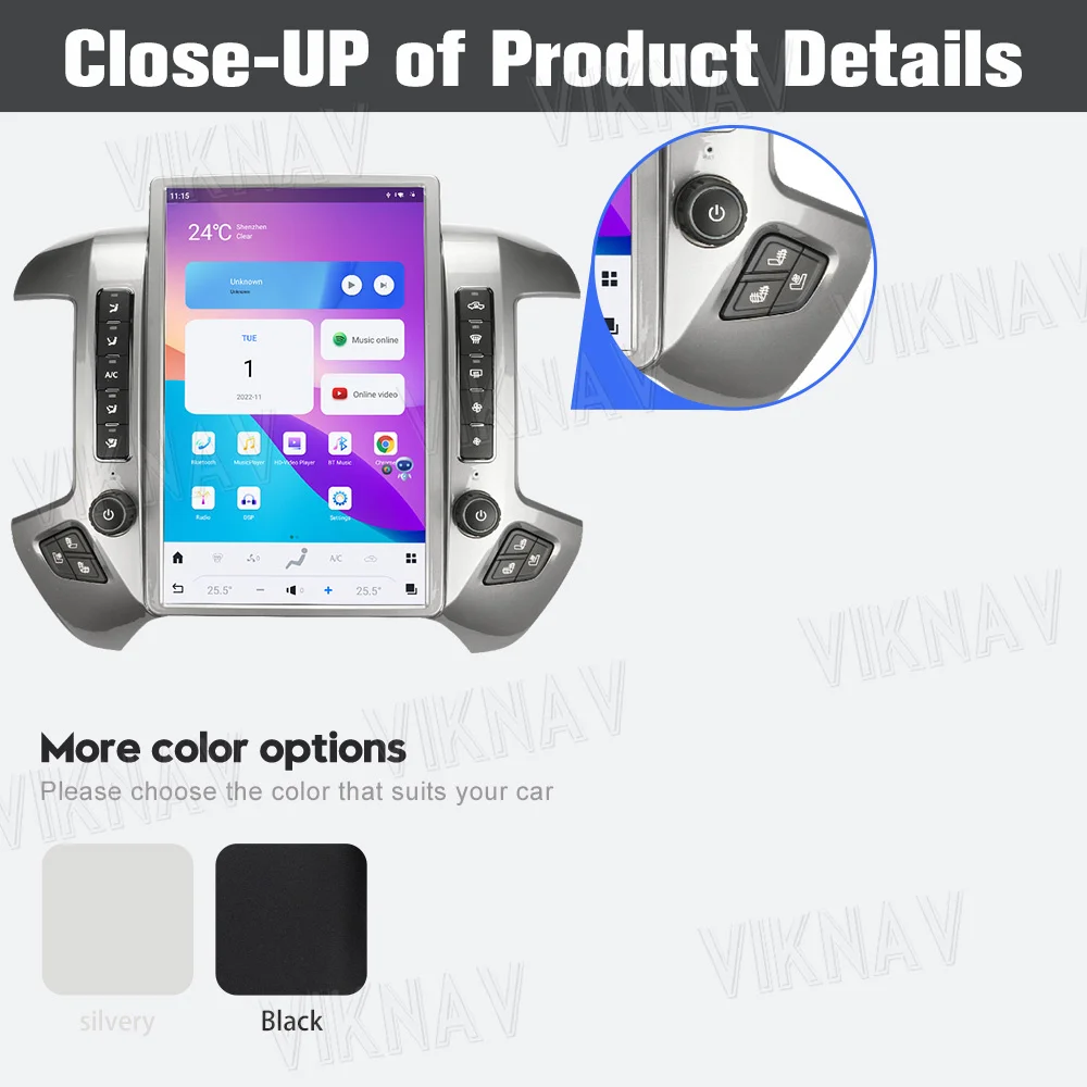 14.4 Inch Android Car Head Unit For 2013-2020 Chevroler Silverado Gmc Sierra Multimeida Player GPS Navigation Carplay