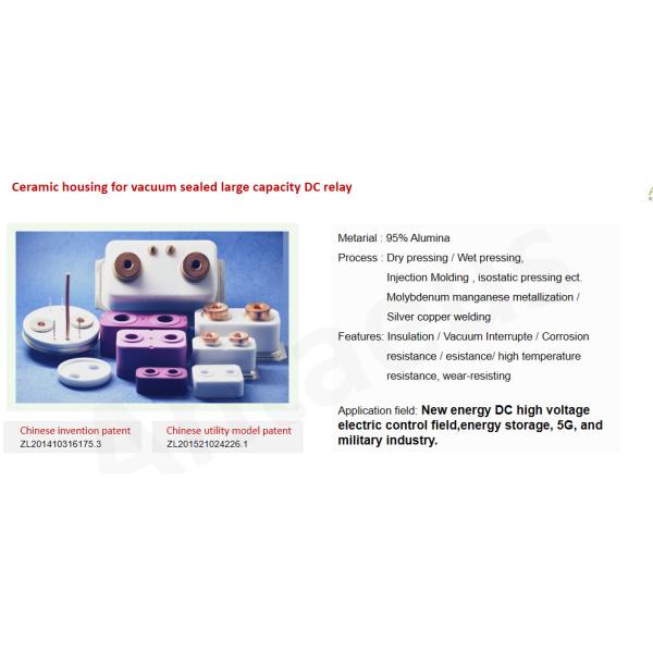 Custom Electronic Ceramic Components Metallized Alumina Oxide Ceramics Insulating Relay