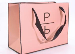 Buy cheap Accurate Printing Pink Paper Carrier Bags , Fancy Boutique Shopping Bags product