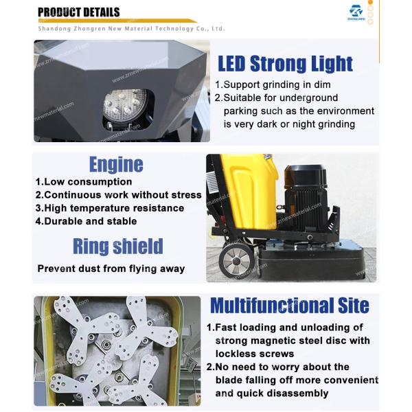 OEM ODM Concrete Surface Grinder Epoxy Floor Sander Machine With 40L Cistern
