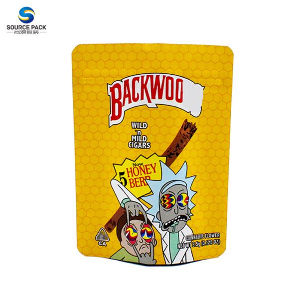 Mylar Zipper Childproof Weed Packaging Bag Marijuana Smell Proof Printing