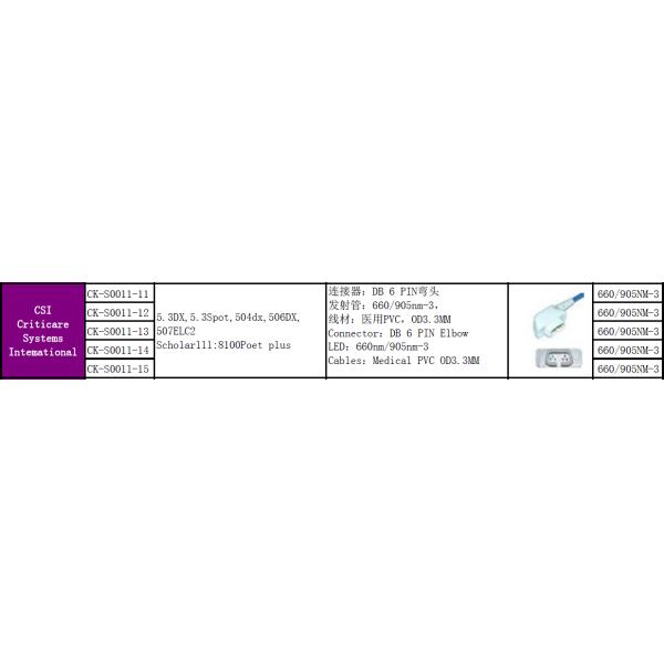 Criticare CSI Spo2 Probe Sensor 6 Pin Disposable SpO2 Sensor