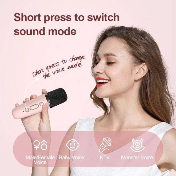 Audio Integrated Microphone Karaoke Wireless Speaker Lamp Portable Home Singing Family Outdoor Bluetooth Music Compact