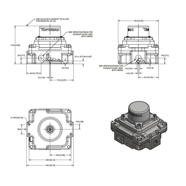 316 Stainless Steel TopWorx Valve Position Switch TXS Series TXS-D2CGNPM
