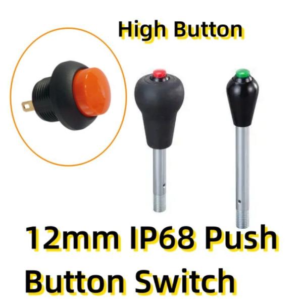 12mm IP68 Waterproof Push Button Switch Dustproof Orange Push Button On Off