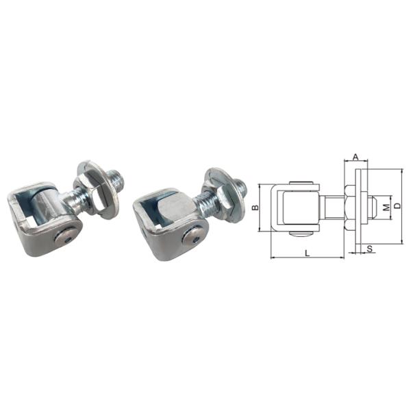 M20 White zinced Gate Hinge With Adjustable round Plates for swing door