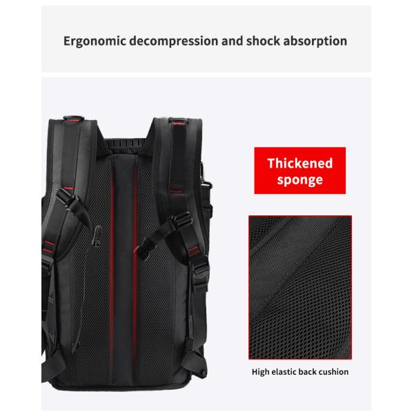 Black PU Waterproof Climbing Backpack Water Resistant Hiking Backpack OEM/ODM