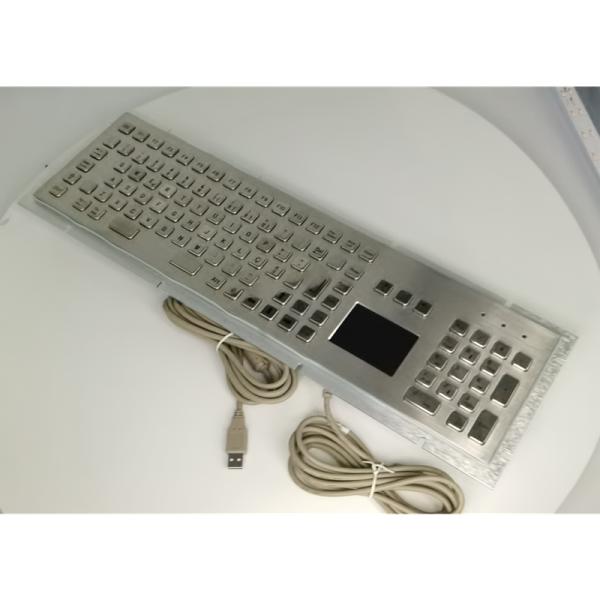 Rugged IP65 Waterproof Industrial Stainless Steel Metal Keyboard With Touchpad Self Service Kiosk