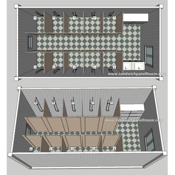 Portable Container Toilet Cabin Movable Bathroom For Construction Site