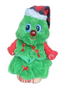 China Christmas Santa Tree Plush Toy With Lights on sale