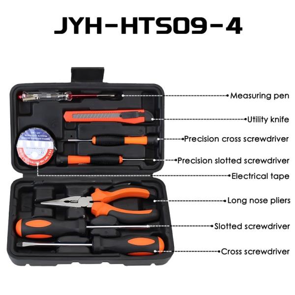 JYH-HTS09-6 Home Toolbox Set 9-Piece Set Of Carbon Steel Series Combination Tools
