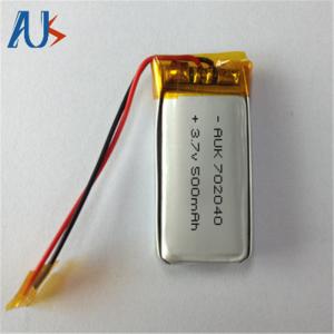 Buy cheap Safety Small LiPo Battery 3.7V 500mAh Lithium LiPo Cell 702040 product