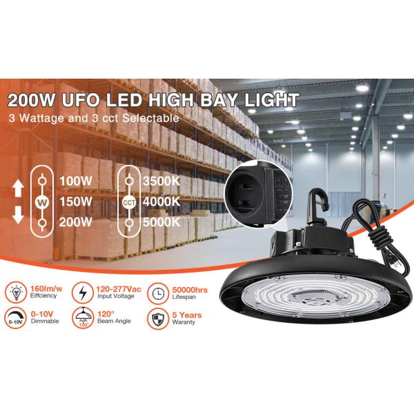 Aluminum Alloy UFO LED High Bay Light 100w 120w 150w 200w 240w