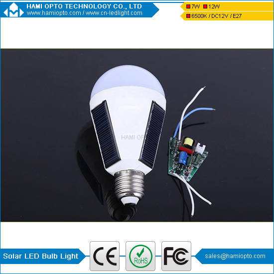 12W E27 Solar Powered LED Bulb, Rechargeable Emergency Lights Lamp for Camping/Hiking/Solar Barn/Tent/Fishing/Emergency