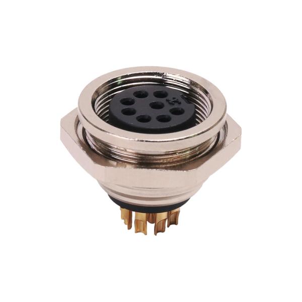 Rear Panel Mount Connector , IP67 8 Pin Round Connector Female Socket