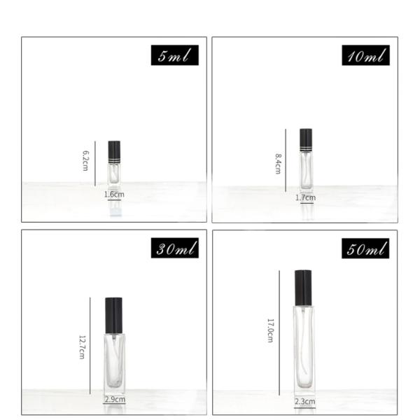 Clear Fancy Perfume Bottles , Square Shaped Empty Perfume Spray Bottles