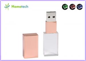 China High speed USB2.0/3.0 custom shape USB flash drives promotional LED crystal USB flash drive for business gift on sale