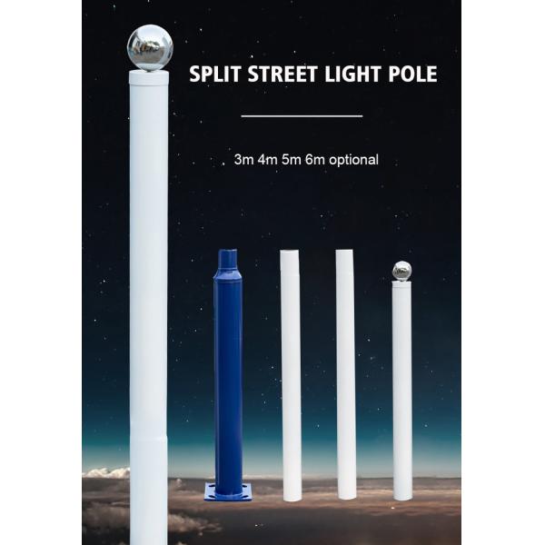 2m 2.5m 3m Light Pole Modern Lamp Post Galvanized Steel Split Type