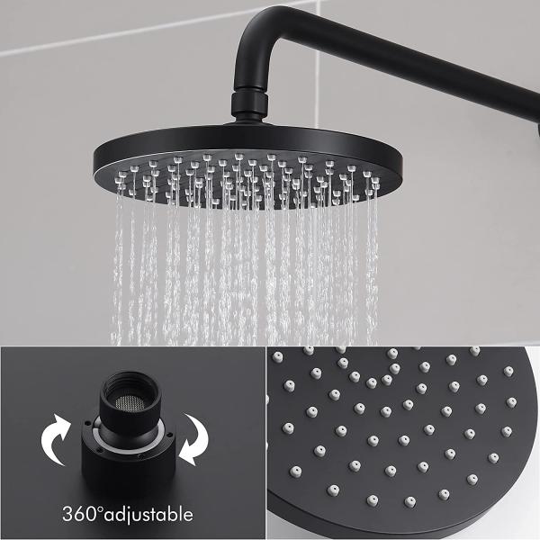 OEM ODM rainfall shower system 3 way shower black ceiling mounted rain mixer faucet waterfall overhead shower