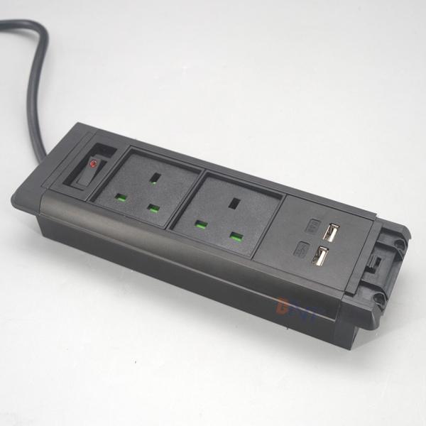 Electric power supply full black built in desktop socket power outlet