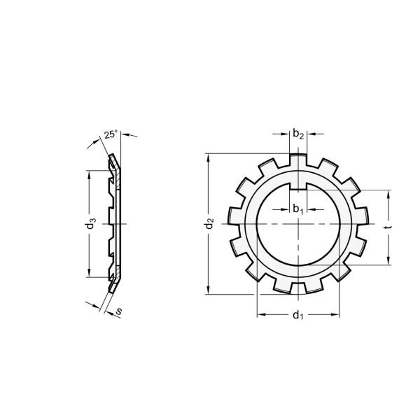 M8 Bearing Tab Washer With Locking Tab External Tooth 140mm 120mm