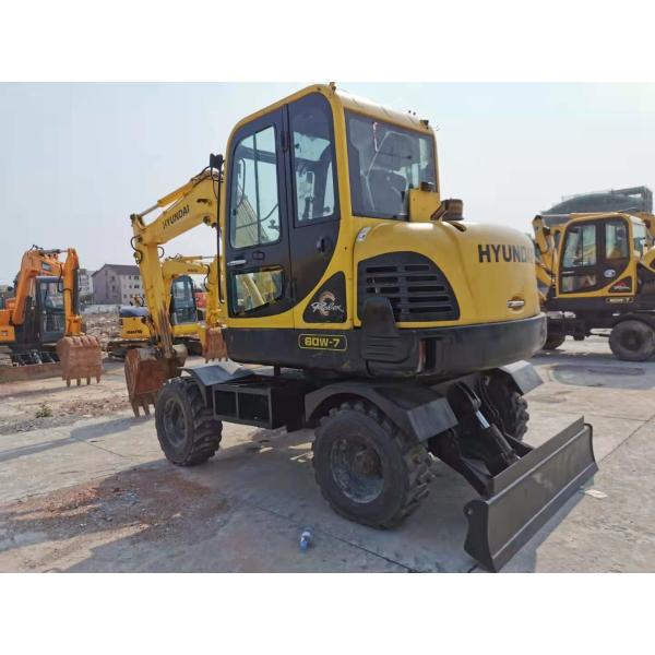 6 Ton Ready To Work Korea Imported Hyundai R60-7 Used Wheel Excavator