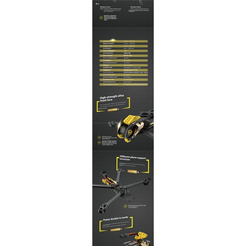 Speedybee Mario Fpv Frame 5 Structure Rack Hot Selling Hd Blast-Resistant Drone Smooth Flower Fly Made Durable Plastic