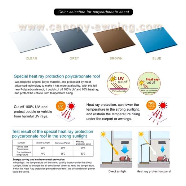 outdoor villa house patio gazebo porch door window aluminum alu polycarbonate pc awning canopy canopies cover for sale