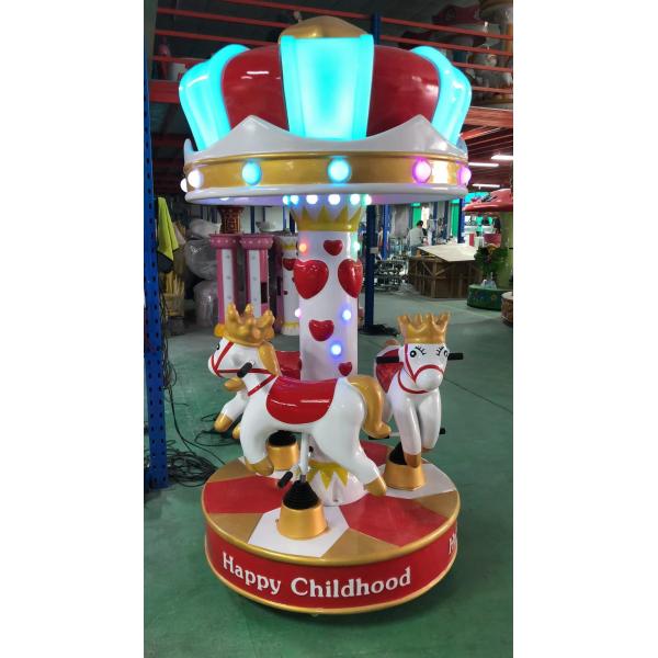Attractive 3 Seats Mini Fairground Rides Small Carousel Merry Go Round For Shopping Mall
