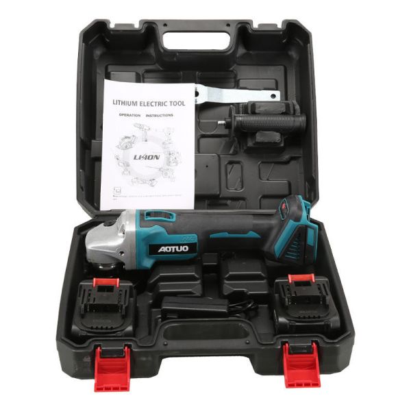 21V Cordless Brushless Motor Angle Grinder with 125mm Grinding Disc and Slide Switch 4.0Ah Battery for Industrial Use
